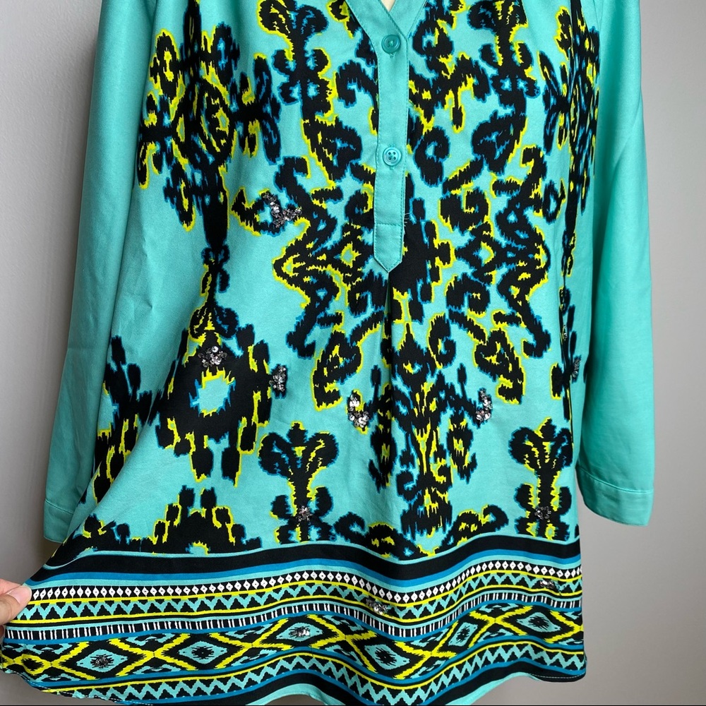 New Directions Weekend colorful peasant top size x large - Picture 3 of 7
